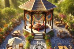 DALL·E-2025-07-11-21.39.06-A-hyper-photorealistic-vertical-overhead-top-down-fantasy-garden-scene-during-a-bright-summer-day.-In-the-center-is-a-beautifully-detailed-Bosnian-