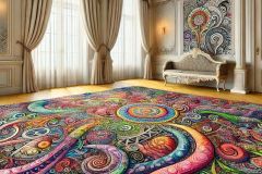 DALL·E-2025-07-16-21.08.20-A-colorful-Zentangle-style-carpet-placed-in-the-middle-of-a-beautiful-elegant-room.-The-carpet-is-highly-detailed-with-complex-vibrant-and-abstract