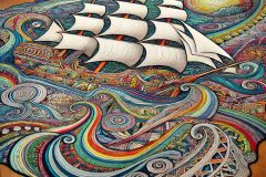 DALL·E-2025-07-16-21.08.33-A-colorful-Zentangle-style-carpet-that-depicts-a-sea-made-entirely-of-intricate-abstract-and-vibrant-Zentangle-patterns.-On-this-patterned-sea-a-ma