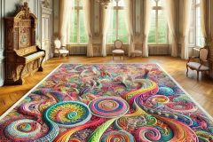 DALL·E-2025-07-16-21.08.44-A-highly-detailed-photorealistic-scene-of-a-colorful-Zentangle-style-carpet-placed-in-the-center-of-a-luxurious-and-elegant-room.-The-carpet-features
