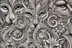 DALL·E-2025-07-16-21.09.14-A-surreal-Zentangle-artwork-where-the-intricate-patterns-transform-into-imaginative-dreamlike-creatures-and-faces.-The-design-blends-abstract-shapes-