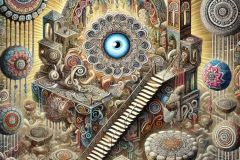 DALL·E-2025-07-16-21.10.19-A-highly-creative-and-unusual-Zentangle-inspired-surreal-artwork.-The-scene-features-a-floating-island-made-of-interwoven-Zentangle-patterns-with-gra