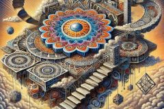 DALL·E-2025-07-16-21.10.21-A-highly-creative-and-unusual-Zentangle-inspired-surreal-artwork.-The-scene-features-a-floating-island-made-of-interwoven-Zentangle-patterns-with-gra