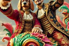DALL·E-2025-10-11-00.44.29-An-ultra-hyperrealistic-photorealistic-close-up-vertical-scene-of-two-men-inspired-by-Dylan-Dog-and-Groucho-sitting-on-a-large-colorful-baroque-creat