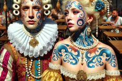 DALL·E-2025-10-11-00.53.29-An-ultra-hyperrealistic-surreal-baroque-vertical-portrait-of-a-court-jester-and-a-beautiful-woman-shown-from-the-waist-up-now-sitting-together-in-a-