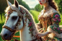 DALL·E-2025-10-11-00.56.19-An-ultra-hyperrealistic-vertical-close-up-baroque-portrait-scene-in-full-photorealism.-A-beautifully-ornate-woman-rides-a-majestic-horse-across-a-summ