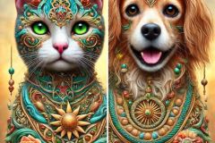 DALL·E-2025-09-13-01.01.52-An-ultra-hyperrealistic-vertical-close-up-portrait-of-a-cat-and-a-dog-side-by-side-in-ornate-fantasy-style-inspired-by-Mary-Ooms.-Their-faces-and-upp