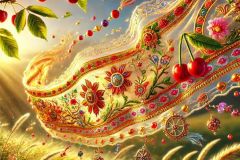 DALL·E-2025-06-29-11.18.53-A-photorealistic-ultra-close-up-surreal-scene-in-the-style-of-Milic-of-Macva.-A-glowing-embroidered-folkloric-banner-with-golden-thread-floral-moti