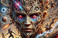 DALL·E-2025-06-29-21.43.41-Extreme-close-up-hyper-realistic-image-of-a-surreal-warrior-inspired-by-the-style-of-Milic-of-Macva.-The-warrior-has-a-mystical-organic-armor-that-a