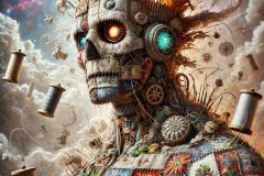 DALL·E-2025-06-29-21.45.52-Photorealistic-surreal-close-up-of-a-fantastical-patchwork-Frankenstein-like-figure-inspired-by-the-style-of-Milic-of-Macva.-The-figure-is-made-from-