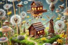 DALL·E-2025-06-30-20.16.59-Extreme-close-up-photorealistic-surreal-scene-inspired-by-the-style-of-Milic-of-Macva.-A-miniature-floating-barn-hovers-above-a-flower-filled-meadow