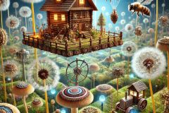 DALL·E-2025-06-30-20.17.00-Extreme-close-up-photorealistic-surreal-scene-inspired-by-the-style-of-Milic-of-Macva.-A-miniature-floating-barn-hovers-above-a-flower-filled-meadow