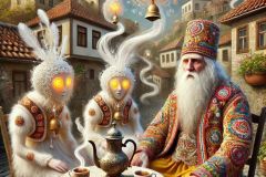 DALL·E-2025-06-30-20.17.34-Extreme-close-up-photorealistic-surreal-scene-inspired-by-Milic-of-Macva-and-dream-symbolism.-A-mystical-man-dressed-in-Balkan-folk-robes-with-esoter