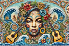 DALL·E-2025-09-13-01.04.19-An-ultra-detailed-ornate-and-colorful-azulejos-style-wall-mural-inspired-by-Cape-Verde-featuring-a-close-up-stylized-portrait-of-Cesaria-Evora-the-