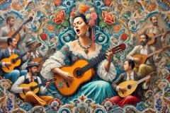 DALL·E-2025-09-13-01.04.26-An-ultra-detailed-ornate-and-colorful-azulejos-style-wall-mural-inspired-by-Portuguese-fado.-The-mural-shows-a-close-up-of-a-fado-singer-in-tradition