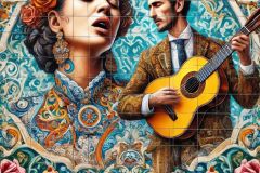 DALL·E-2025-09-13-01.04.29-An-ultra-detailed-ornate-and-colorful-azulejos-style-wall-mural-inspired-by-Portuguese-fado.-The-vertical-artwork-shows-a-close-up-of-a-fado-singer-i