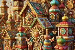 DALL·E-2025-06-30-20.20.16-Ultra-close-up-photorealistic-surreal-village-shrine-scene-inspired-by-Milic-of-Macva-and-Hieronymus-Bosch-filled-with-vibrant-colors-and-joyful-fol