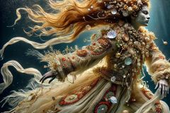 DALL·E-2025-06-30-20.21.36-Extreme-close-up-photorealistic-surreal-underwater-scene-inspired-by-Milic-of-Macva.-A-folkloric-underwater-being-with-shimmering-pearl-like-skin-fl