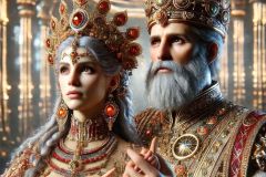 DALL·E-2025-09-19-22.41.04-An-ultra-hyperrealistic-vertical-close-up-portrait-of-an-ancient-Balkan-warrior-queen-and-king-dancing-together-inside-a-futuristic-spaceship.-They-ar