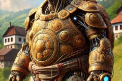 DALL·E-2025-06-30-20.23.36-Full-body-extreme-close-up-photorealistic-image-of-a-surreal-hybrid-being-in-daylight-inspired-by-Milic-of-Macva.-The-creature-is-a-fusion-of-turtle