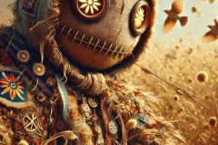 DALL·E-2025-06-30-20.24.12-Extreme-close-up-full-body-photorealistic-surreal-scene-inspired-by-Milic-of-Macva.-A-folkloric-scarecrow-like-being-made-of-straw-cloth-and-wood-c