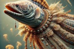 DALL·E-2025-06-30-20.24.19-Extreme-close-up-photorealistic-surreal-underwater-scene-inspired-by-Milic-of-Macva.-A-fantastical-humanoid-moray-eel-man-hybrid-floats-gracefully-un