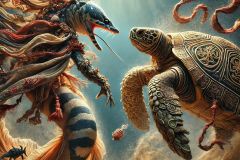 DALL·E-2025-06-30-20.24.30-Extreme-close-up-photorealistic-surreal-underwater-battle-between-two-fantastical-beings-inspired-by-Milic-of-Macva.-One-is-a-majestic-humanoid-mora