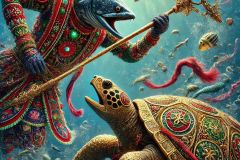 DALL·E-2025-06-30-20.24.37-Extreme-close-up-photorealistic-underwater-battle-scene-inspired-by-Milic-of-Macva.-Two-surreal-beings-clash-in-vivid-detail.-One-is-a-humanoid-moray