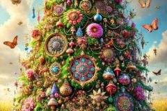 DALL·E-2025-09-19-22.57.32-An-ultra-hyperrealistic-vertical-close-up-fantasy-portrait-of-a-magical-Christmas-tree-reimagined-in-ornate-Mary-Ooms–inspired-style-set-on-a-bright-