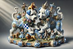 DALL·E-2025-09-19-23.47.35-An-ultra-hyperrealistic-horizontal-fantasy-scene-of-a-porcelain-sculpture-of-two-dogs-playing-together-in-ornate-Mary-Ooms–inspired-style.-The-sculpt