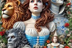 DALL·E-2025-09-19-23.48.44-An-ultra-hyperrealistic-vertical-fantasy-sculpture-in-ornate-Mary-Ooms–inspired-style-clearly-depicting-the-iconic-Wizard-of-Oz-companions-fused-into