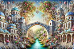 DALL·E-2025-09-19-23.50.25-An-ultra-hyperrealistic-horizontal-fantasy-panorama-in-ornate-Mary-Ooms–inspired-style-depicting-a-monumental-porcelain-world-inspired-by-the-Old-Bri