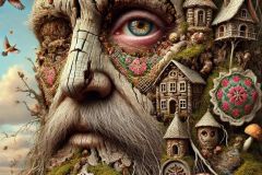DALL·E-2025-06-30-20.25.21-Extreme-close-up-photorealistic-surreal-image-inspired-by-Milic-of-Macva.-A-mysterious-being-with-a-human-face-partially-merged-into-a-tree-trunk-wi