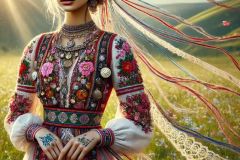 DALL·E-2025-06-30-20.27.00-Full-body-photorealistic-surreal-image-inspired-by-Milic-of-Macva.-A-beautiful-woman-stands-in-a-bright-summer-meadow-under-soft-diffuse-daylight-w