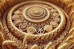 DALL·E-2025-06-30-20.28.12-Extreme-close-up-photorealistic-surreal-image-inspired-by-Milic-of-Macva.-A-detailed-crop-circle-in-a-golden-wheat-field-under-bright-summer-daylight