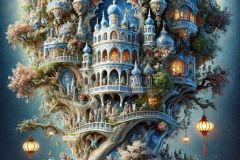 DALL·E-2025-09-19-23.50.54-An-ultra-hyperrealistic-vertical-fantasy-scene-in-ornate-Mary-Ooms–inspired-style-depicting-a-monumental-porcelain-like-tree-dominating-the-frame.-Th