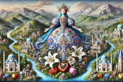 DALL·E-2025-09-19-23.53.13-An-ultra-hyperrealistic-horizontal-fantasy-panorama-in-ornate-Mary-Ooms–inspired-style-representing-Bosnia-and-Herzegovina-as-a-monumental-porcelain-