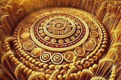 DALL·E-2025-06-30-20.28.09-Extreme-close-up-photorealistic-surreal-image-inspired-by-Milic-of-Macva.-A-detailed-crop-circle-in-a-golden-wheat-field-under-bright-summer-daylight