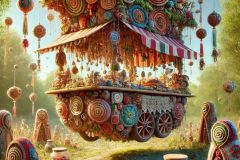 DALL·E-2025-06-30-20.28.21-Extreme-close-up-photorealistic-surreal-image-inspired-by-Milic-of-Macva.-A-floating-folkloric-market-stall-hovers-in-a-bright-summer-meadow.-The-sta