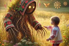 DALL·E-2025-06-30-20.28.39-Photorealistic-surreal-image-inspired-by-Milic-of-Macva.-A-young-child-dressed-in-embroidered-Balkan-folk-clothing-is-walking-gently-toward-a-folklori