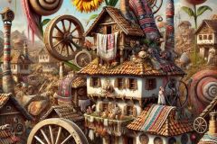 DALL·E-2025-06-30-20.28.44-Extreme-close-up-photorealistic-surreal-village-scene-inspired-by-Milic-of-Macva.-A-wild-and-dreamlike-Balkan-village-full-of-unexpected-details_-twi