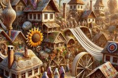 DALL·E-2025-06-30-20.28.46-Extreme-close-up-photorealistic-surreal-village-scene-inspired-by-Milic-of-Macva.-A-wild-and-dreamlike-Balkan-village-full-of-unexpected-details_-twi