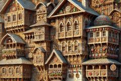 DALL·E-2025-06-30-20.29.04-Extreme-close-up-photorealistic-surreal-interpretation-of-Hilandar-Monastery-in-the-style-of-Milic-of-Macva.-The-buildings-are-richly-detailed-with-c