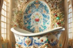 DALL·E-2025-09-20-00.32.42-An-ultra-hyperrealistic-vertical-fantasy-scene-combining-two-styles_-the-bathtub-itself-is-designed-in-ornate-Mary-Ooms–inspired-style-appearing-as-a