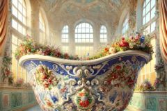 DALL·E-2025-09-20-00.33.02-An-ultra-hyperrealistic-vertical-fantasy-scene-combining-styles_-the-central-focus-is-a-monumental-porcelain-bathtub-in-ornate-Mary-Ooms–inspired-styl
