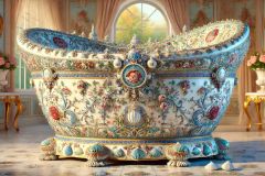 DALL·E-2025-09-20-00.33.18-An-ultra-hyperrealistic-horizontal-close-up-of-a-monumental-porcelain-bathtub-fully-covered-with-intricate-drawings-and-ornaments-in-ornate-Mary-Ooms