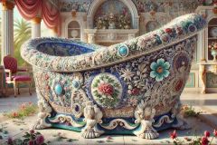 DALL·E-2025-09-20-00.33.20-An-ultra-hyperrealistic-horizontal-close-up-of-a-monumental-porcelain-bathtub-fully-covered-with-intricate-drawings-and-ornaments-in-ornate-Mary-Ooms