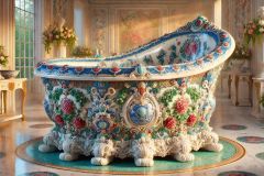 DALL·E-2025-09-20-00.33.28-An-ultra-hyperrealistic-horizontal-close-up-of-a-monumental-porcelain-bathtub-showing-both-its-richly-decorated-exterior-and-interior.-The-bathtub-is