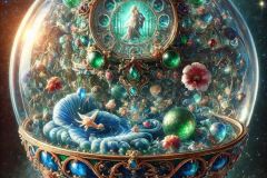 DALL·E-2025-09-20-00.47.18-An-ultra-hyperrealistic-vertical-fantasy-scene-in-ornate-Mary-Ooms–inspired-style-showing-a-giant-glass-marble-floating-in-space-viewed-up-close.-Th