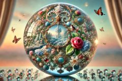 DALL·E-2025-09-20-00.48.03-An-ultra-hyperrealistic-horizontal-close-up-of-a-single-enormous-glass-marble-filling-the-frame.-The-marble-is-designed-in-ornate-Mary-Ooms–inspired-